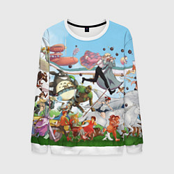 Свитшот мужской Studio Ghibli, цвет: 3D-белый
