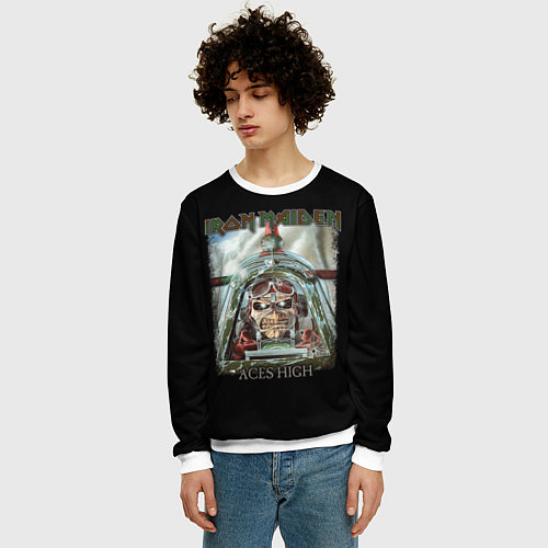 Мужской свитшот Iron Maiden / 3D-Белый – фото 3