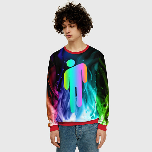 Мужской свитшот BILLIE EILISH / 3D-Красный – фото 3