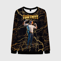 Свитшот мужской Meowcles Fortnite 2, цвет: 3D-черный