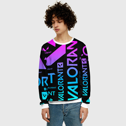 Мужской свитшот Valorant / 3D-Белый – фото 3