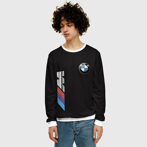 Мужской свитшот BMW / 3D-Белый – фото 3