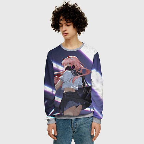 Мужской свитшот ЛЮБИМАЯ В МАСКЕ / 3D-Меланж – фото 3