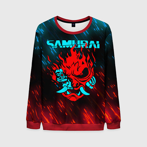 Мужской свитшот CYBERPUNK 2077 SAMURAI / 3D-Красный – фото 1