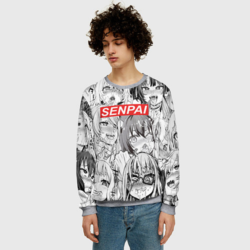 Мужской свитшот SENPAI / 3D-Меланж – фото 3