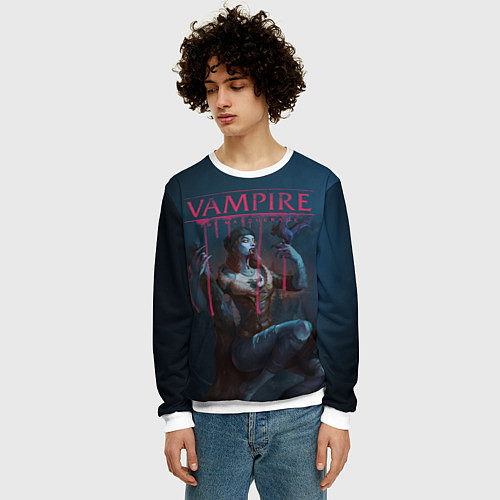 Мужской свитшот Vampire: The Masquerade / 3D-Белый – фото 3