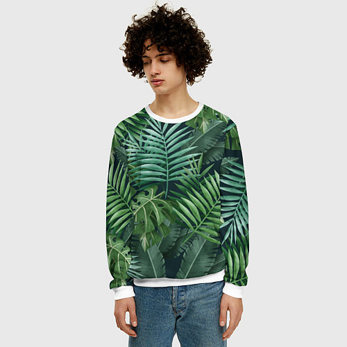 Мужской свитшот Тропики / 3D-Белый – фото 3