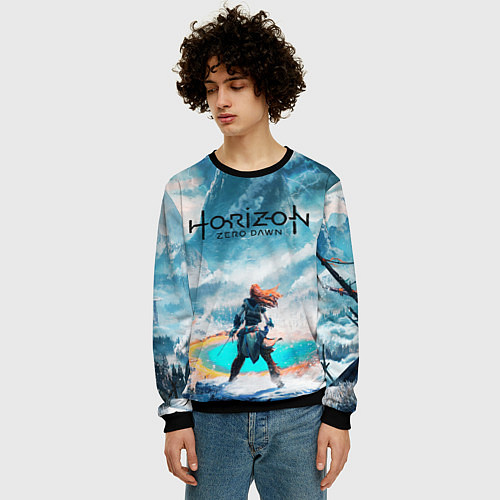 Мужской свитшот HORIZON ZERO DAWN / 3D-Черный – фото 3