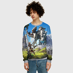 Свитшот мужской HORIZON ZERO DAWN, цвет: 3D-меланж — фото 2