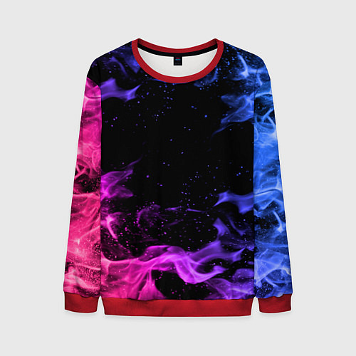 Мужской свитшот ОГОНЬ НЕОН / 3D-Красный – фото 1