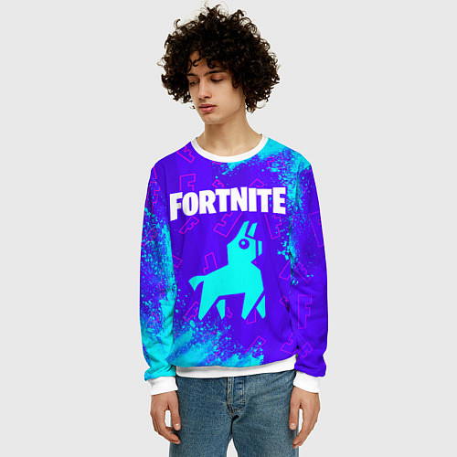 Мужской свитшот FORTNITE ФОРТНАЙТ / 3D-Белый – фото 3