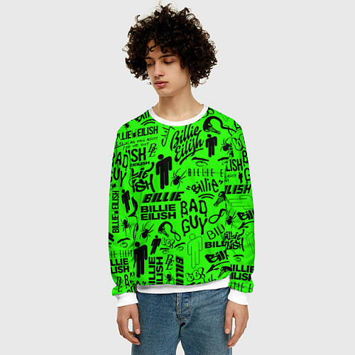 Мужской свитшот BILLIE EILISH БИЛЛИ АЙЛИШ / 3D-Белый – фото 3
