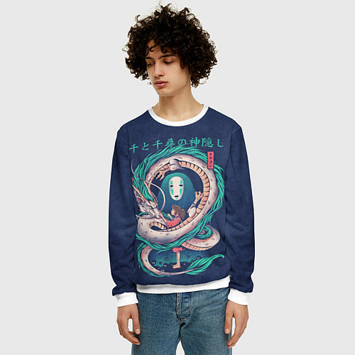 Мужской свитшот Хаку / 3D-Белый – фото 3