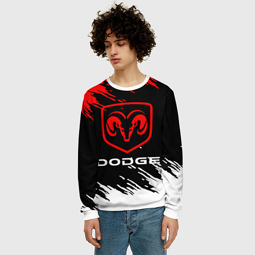 Мужской свитшот DODGE / 3D-Белый – фото 3