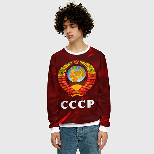 Мужской свитшот СССР USSR / 3D-Белый – фото 3