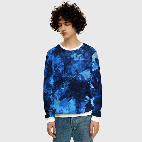Мужской свитшот Blue Abstraction / 3D-Белый – фото 3