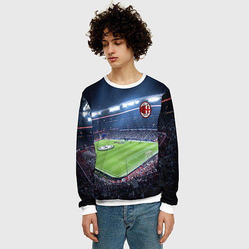 Мужской свитшот FC MILAN / 3D-Белый – фото 3