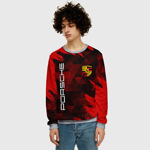 Мужской свитшот PORSCHE / 3D-Меланж – фото 3