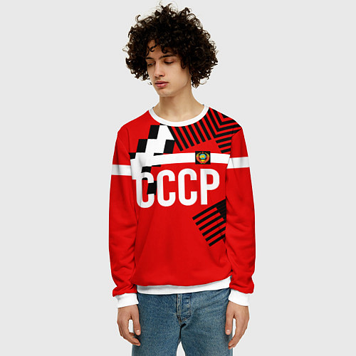 Мужской свитшот Форма сборной по футболу 1991 / 3D-Белый – фото 3
