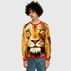 Свитшот мужской Взгляд льва, цвет: 3D-красный — фото 2