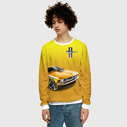 Свитшот мужской Ford mustang - motorsport, цвет: 3D-белый — фото 2