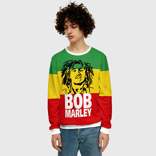 Мужской свитшот Bob Marley / 3D-Белый – фото 3