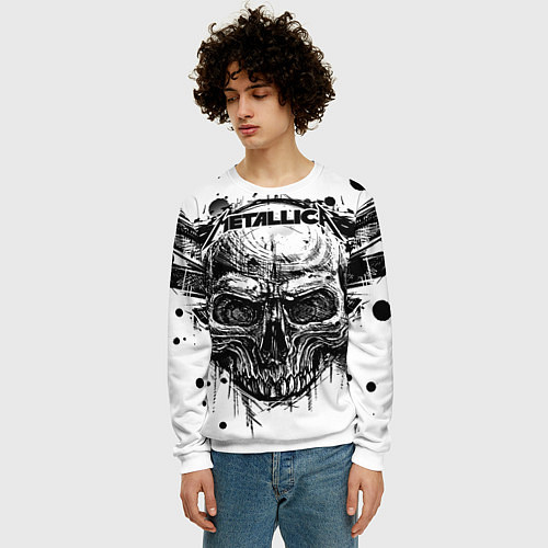 Мужской свитшот Metallica / 3D-Белый – фото 3