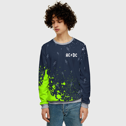 Мужской свитшот AC DС / 3D-Меланж – фото 3