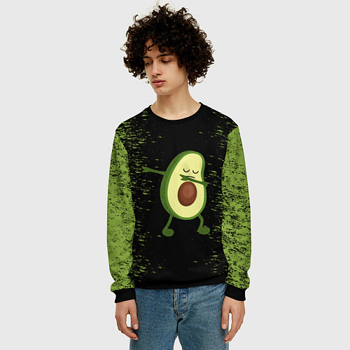 Мужской свитшот Авокадо / 3D-Черный – фото 3