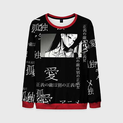 Мужской свитшот Аниме девушка / 3D-Красный – фото 1