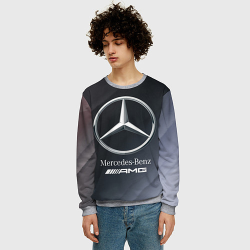 Мужской свитшот MERCEDES МЕРСЕДЕС / 3D-Меланж – фото 3