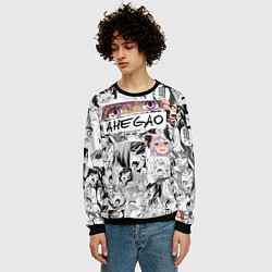 Свитшот мужской Ахегао Ahegao, цвет: 3D-черный — фото 2