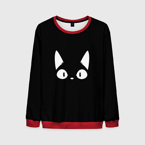 Мужской свитшот Кошачья мордочка / 3D-Красный – фото 1