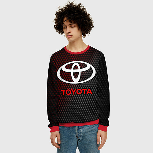 Мужской свитшот TOYOTA ТОЙОТА / 3D-Красный – фото 3