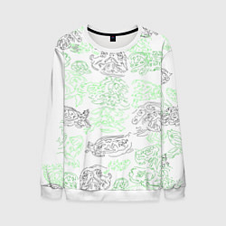 Свитшот мужской Нарисованные черепашки, цвет: 3D-белый