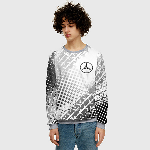 Мужской свитшот Mercedes-Benz / 3D-Меланж – фото 3