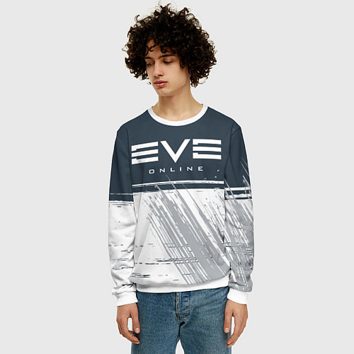 Мужской свитшот EVE ONLINE ИВ ОНЛАЙН / 3D-Белый – фото 3