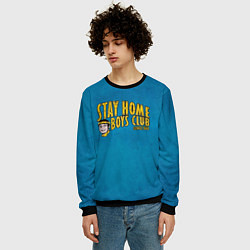 Свитшот мужской Stay home boys club, цвет: 3D-черный — фото 2
