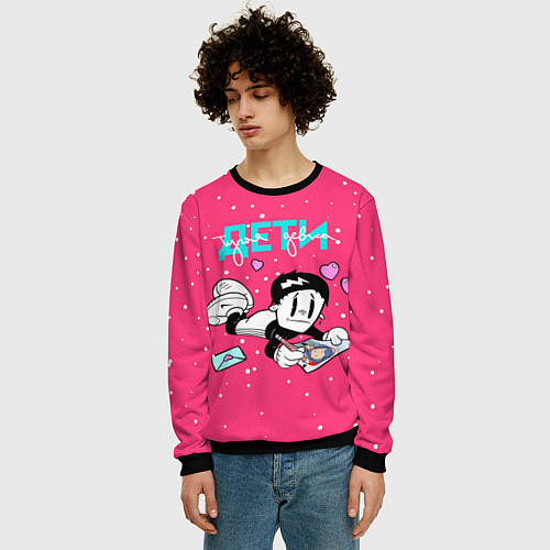 Мужской свитшот Тупая девка / 3D-Черный – фото 3