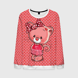 Свитшот мужской Котенок, цвет: 3D-белый