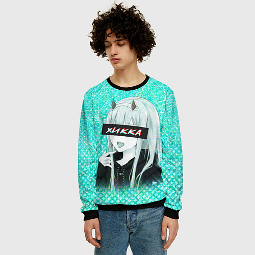Мужской свитшот Zero Two Хикка / 3D-Черный – фото 3