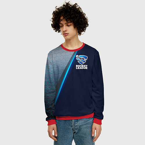 Мужской свитшот ROCKET LEAGUE / 3D-Красный – фото 3