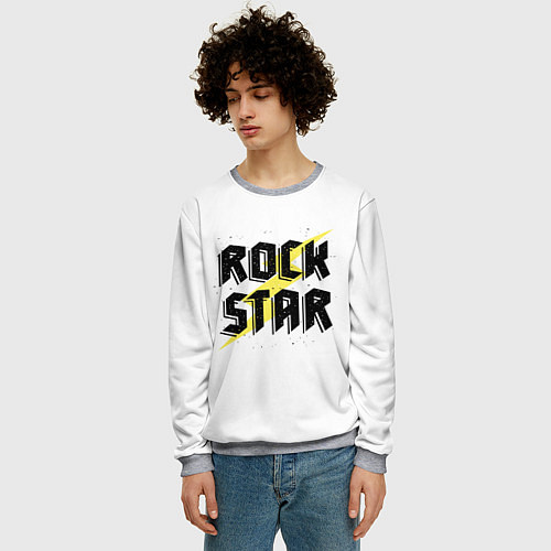 Мужской свитшот Rock star / 3D-Меланж – фото 3