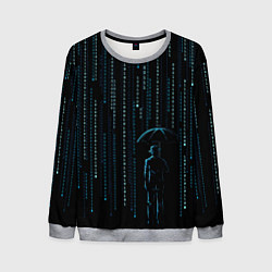 Свитшот мужской Двоичный дождь, матрица, цвет: 3D-меланж