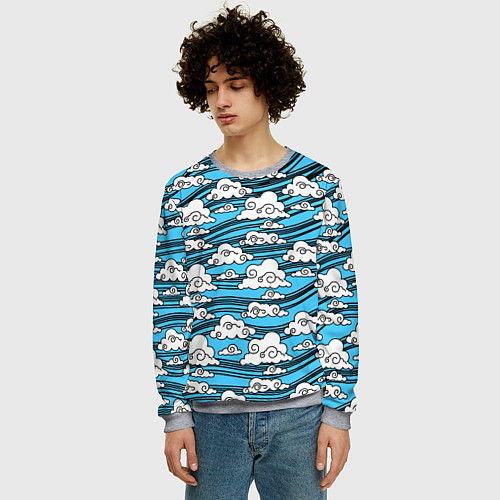 Мужской свитшот КИМОНО ТАНДЖИРО / 3D-Меланж – фото 3