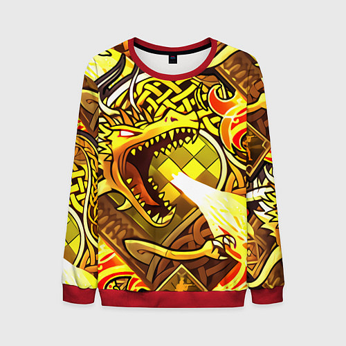 Мужской свитшот CS GO DRAGON LORE / 3D-Красный – фото 1