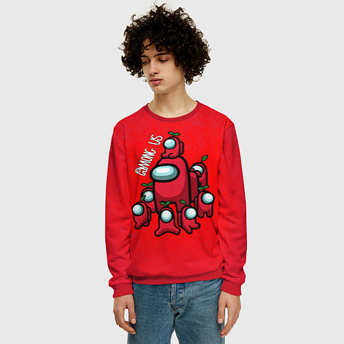 Мужской свитшот AMONG US / 3D-Красный – фото 3