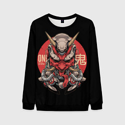 Свитшот мужской Cyber Oni Samurai, цвет: 3D-черный