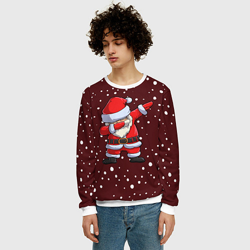 Мужской свитшот Dab-Santa / 3D-Белый – фото 3