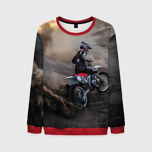 Мужской свитшот Душа питбайкера / 3D-Красный – фото 1